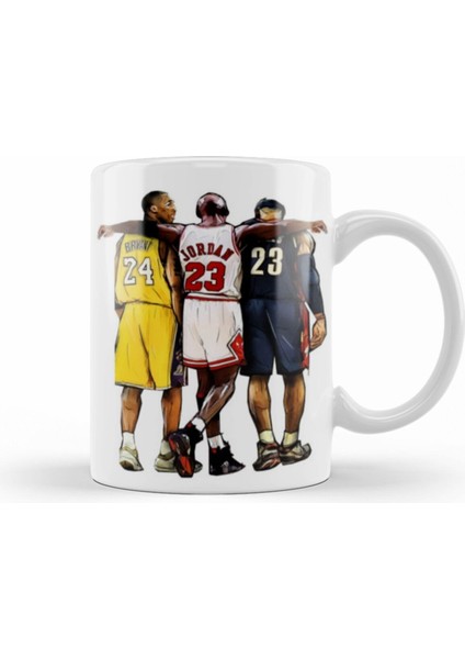 Üç Nba Efsanesi Porselen Kupa Bardak Seti, Şık ve Kaliteli Tasarım