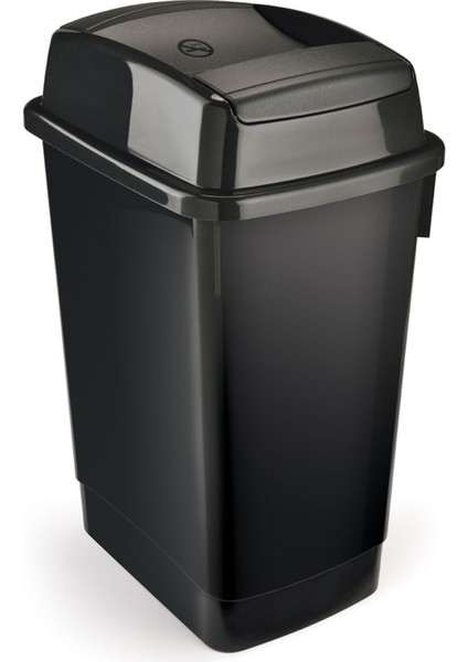 Siyah 27 Litre Çift Taraf Itme Kapaklı Banyo Atık Kutusu