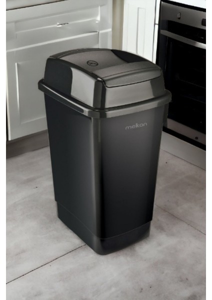 Siyah 27 Litre Çift Taraf Itme Kapaklı Banyo Atık Kutusu fırsatları