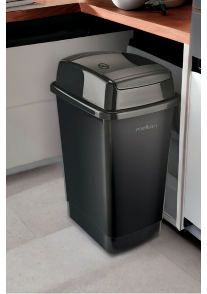 Siyah 27 Litre Çift Taraf Itme Kapaklı Banyo Atık Kutusu indirimleri