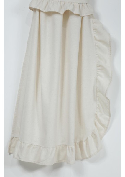 Naturel Perde Vintage Çift Kanat Dikey Fırfırlı fiyatları