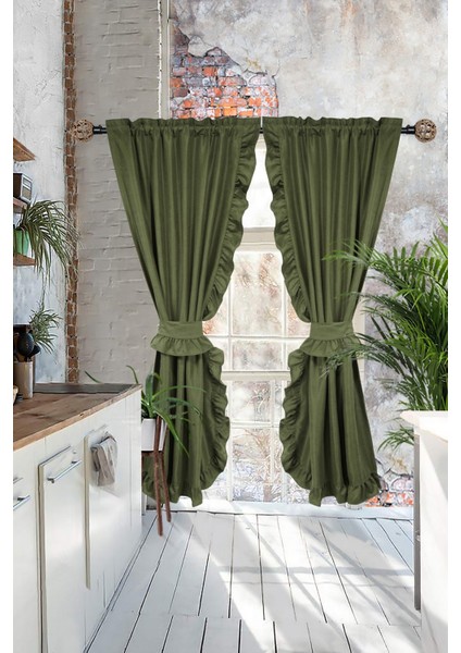 Poli Perde Çift Kanat Dikey Fırfırlı