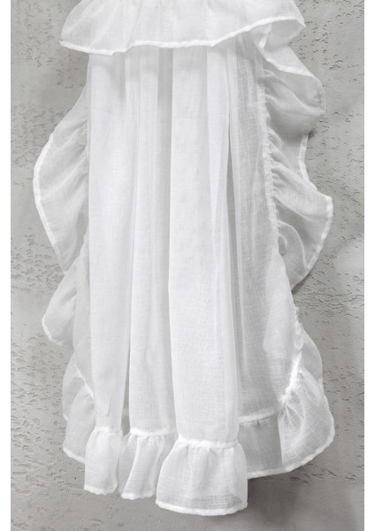 Fırfırlı Tül Perde Tek Kanat Romantik Volanlı Bağlamalı fiyatları