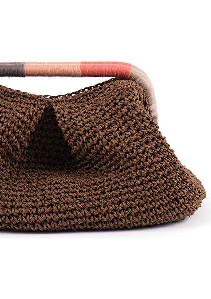 Renkli Saplı El Örgüsü Clutch Çanta S25CNT012