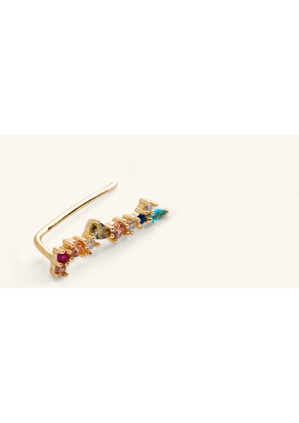 Çok Renkli Mozaik Zirkon Taşlı Ear Cuff fiyatları