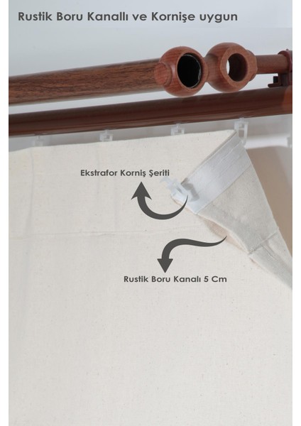 Naturel Fırfırlı Perde Farbalı Vintage Tek Kanat Krem fırsatları