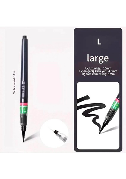 Brush Pen, Hazneli Fırça Uçlu Kalem, Çini, Seramik, Tahrir Fırçası, Çizim Fırça, 1 Adet-L