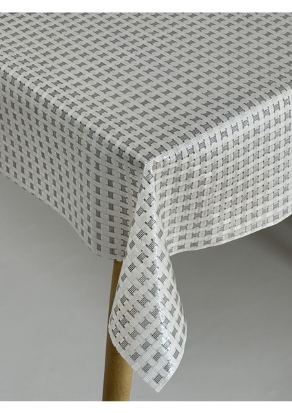 Şeffaf ve Dayanıklı Hasır Desenli Masa Örtüsü, Leke Tutmaz ve Kolay Temizlenir