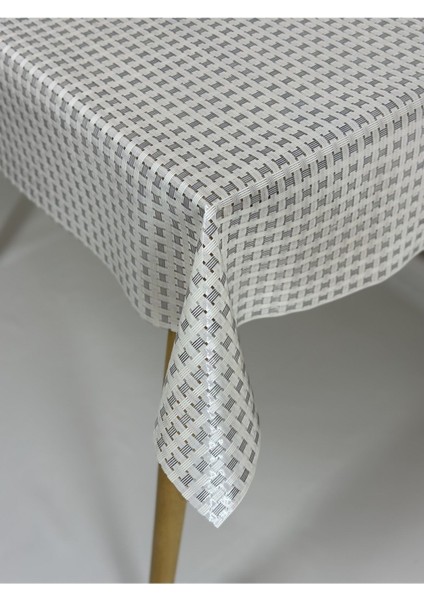 Şeffaf ve Dayanıklı Hasır Desenli Masa Örtüsü, Leke Tutmaz ve Kolay Temizlenir