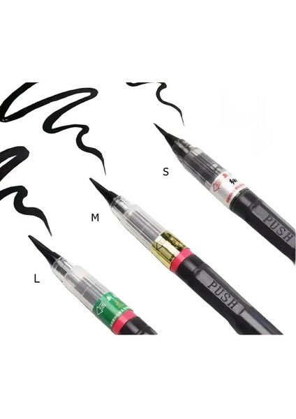 Brush Pen, Hazneli Fırça Uçlu Kalem, Çini, Seramik, Tahrir Fırçası, Çizim Fırça, 3 Adet-S-M-L fiyatları