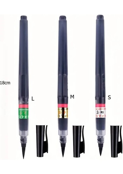 Brush Pen, Hazneli Fırça Uçlu Kalem, Çini, Seramik, Tahrir Fırçası, Çizim Fırça, 3 Adet-S-M-L fırsatları