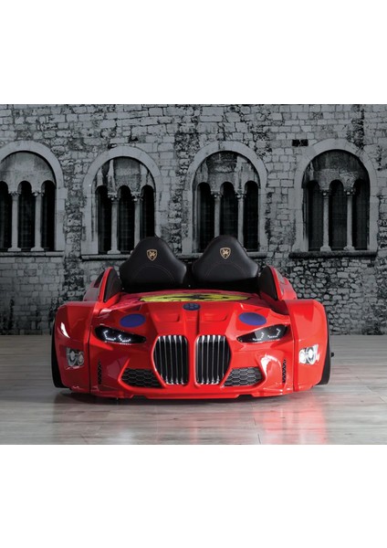 Gtm Premium Arabalı Kırmızı Kumandalı Işık ve Ses Sistemli Çocuk Karyolası Kırmızı fiyatları