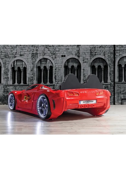 Gtm Premium Arabalı Kırmızı Kumandalı Işık ve Ses Sistemli Çocuk Karyolası Kırmızı modelleri