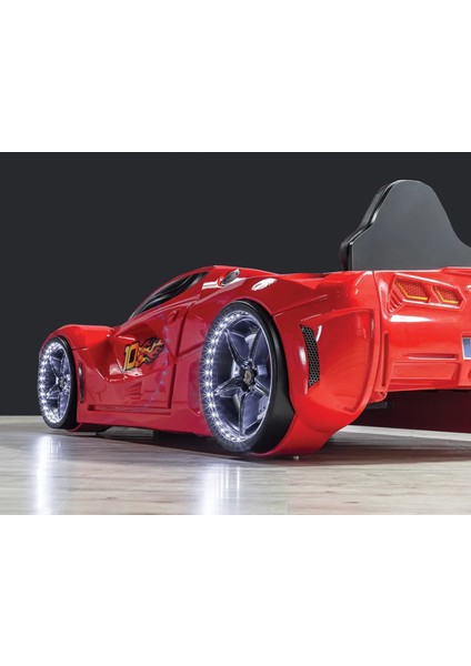 Gtm Premium Arabalı Kırmızı Kumandalı Işık ve Ses Sistemli Çocuk Karyolası Kırmızı fırsatları