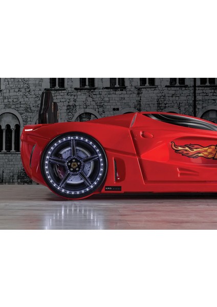 Gtm Premium Arabalı Kırmızı Kumandalı Işık ve Ses Sistemli Çocuk Karyolası Kırmızı indirimleri