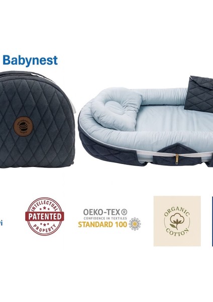 Babynest Deluxe Çantalı Taşınabilir Bebek Yuvası, Yatağı, Uyku Konsepti Set