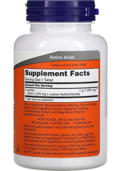 Çift Güçlü L-,lysine 1.000 mg 100 Tablet fiyatları