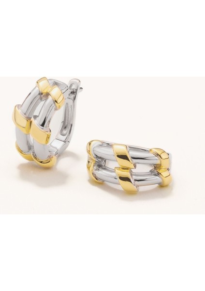 Gümüş Çift Kaplamalı Halka Küpe