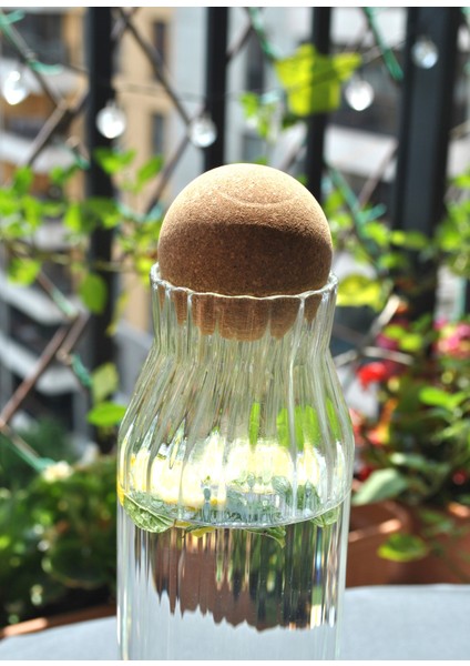 Top Mantar Kapaklı Cam Su Şişesi Sürahi Karaf 1080 Ml- 1 Adet fiyatları