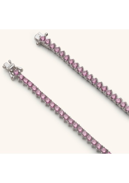 3mm Pembe Zirkon Taşlı Su Yolu Bileklik modelleri