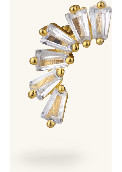 6 Baget Kesim Taşlı Piercing