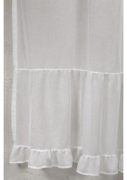 Fırfırlı Keten Tül Perde Tek Kanat Vintage fiyatları