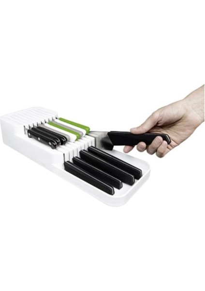 Gri Çekmeceli Bıçak Düzenleyici Seti, Pratik ve Şık Saklama Çözümü fiyatları