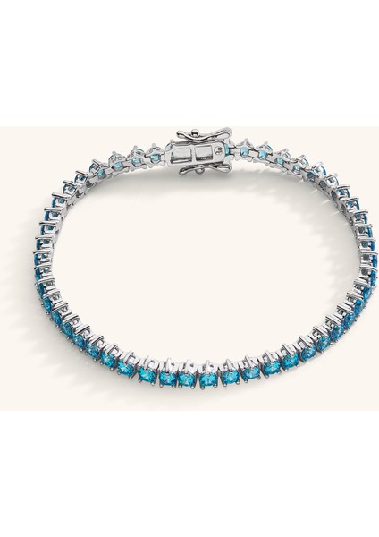 3mm Mavi Zirkon Taşlı Su Yolu Bileklik