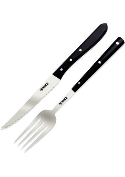 Taş-Mika Saplı Steak Çatal ve Bıçağı