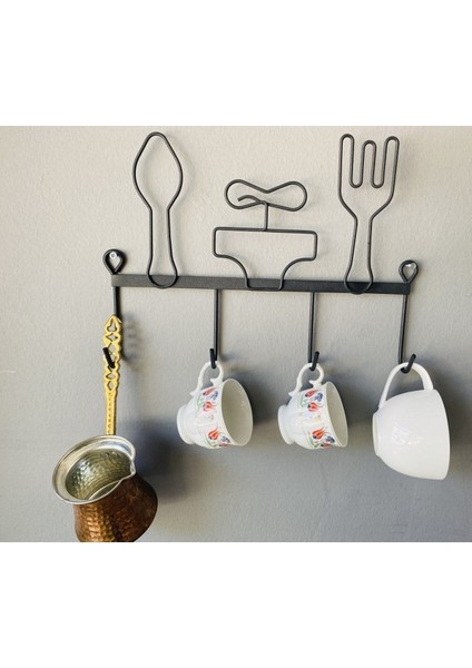 4 Kancalı Metal Tava Asmak Için Aski, Sağlam ve Şık Tasarım