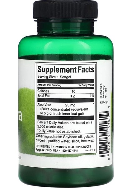 Aloe Vera, 25 mg 100 Softgel fiyatları