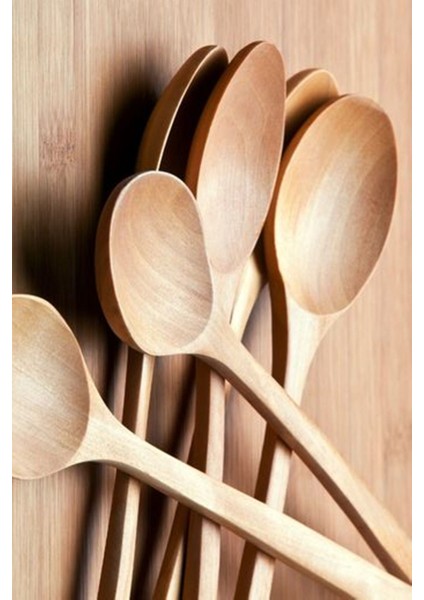 Kahverengi 28 cm Ahşap Yemek Kaşığı, Tek Parça, Doğal ve Şık Tasarım fırsatları