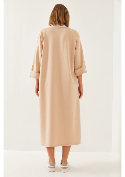 Kadın Kol Katlama Detaylı Uzun Elbise fırsatları