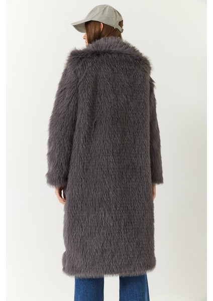Kadın Uzun Kürklü Astarlı Mont fırsatları