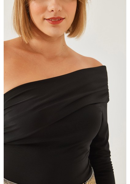 Kadın Madonna Yaka Tek Kollu Bluz modelleri