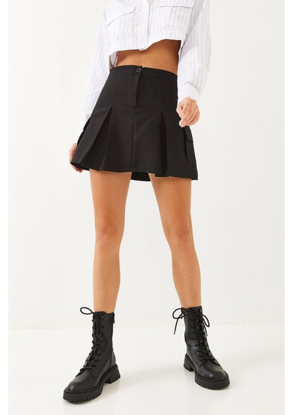 Kadın Kargo Cep Detaylı Şort Etek