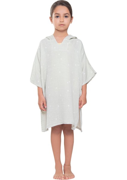 Yeşil Çocuk Panço Plaj Elbisesi, Rahat ve Şık Yaz Koleksiyonu