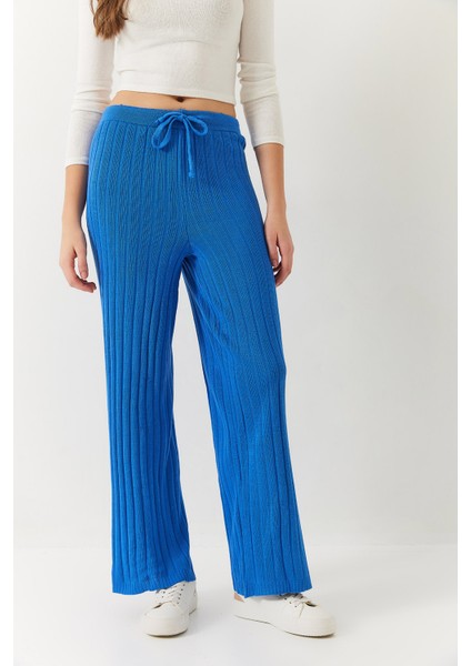 Kadın Beli Lastikli Fitilli Palazzo Pantolon modelleri