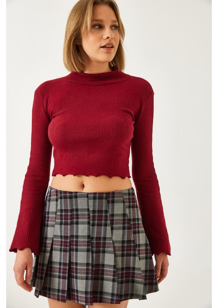 Kadın Yarım Balıkçı Yaka Bluz