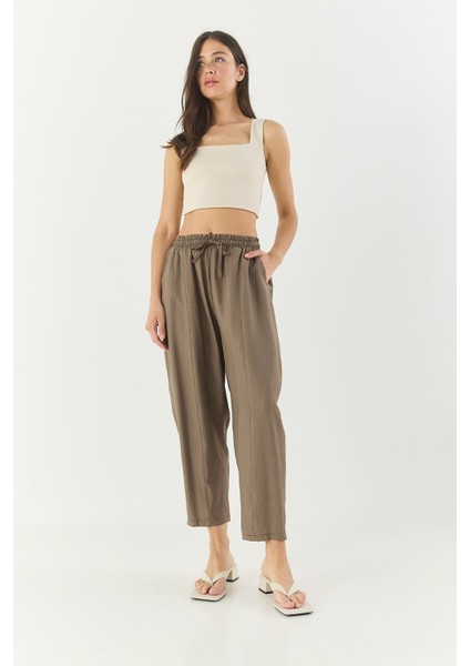 Kadın Beli Bağlamalı Cep Detaylı Havuç Kesim Yazlık Pantolon fırsatları