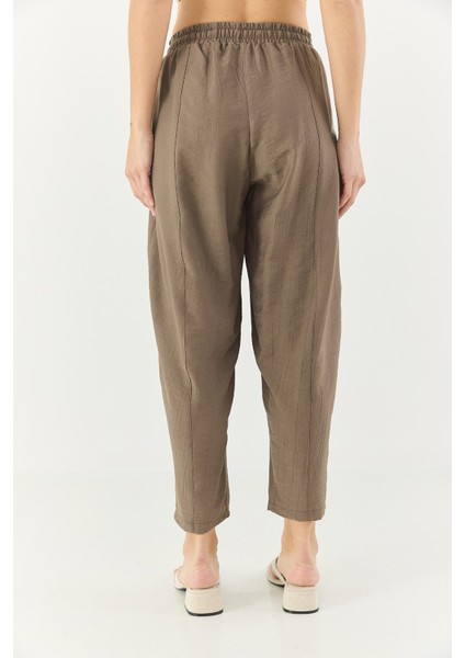 Kadın Beli Bağlamalı Cep Detaylı Havuç Kesim Yazlık Pantolon