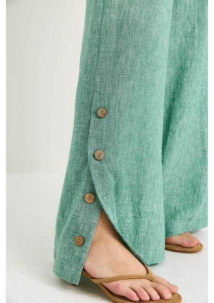 Kadın Bağlama Detaylı Bluz Astarlı Paçası Düğmeli Pantolonlu Astarlı Alt-Üst Takım fırsatları