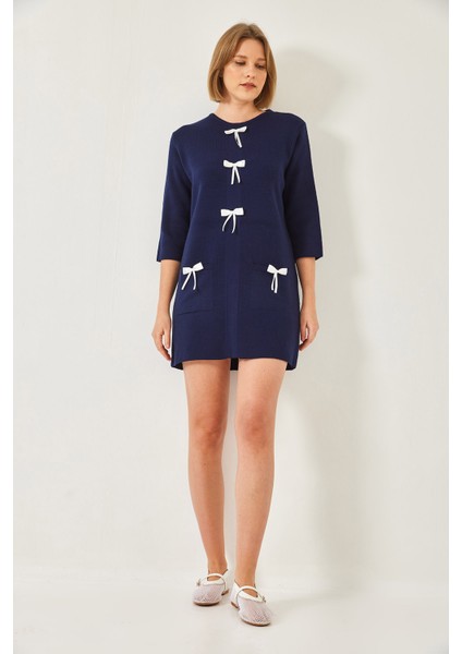 Kadın Fiyonk Detaylı Triko Elbise fiyatları