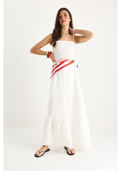 Kadın Ince Askılı Gipeli Uzun Müslin Elbise E- modelleri