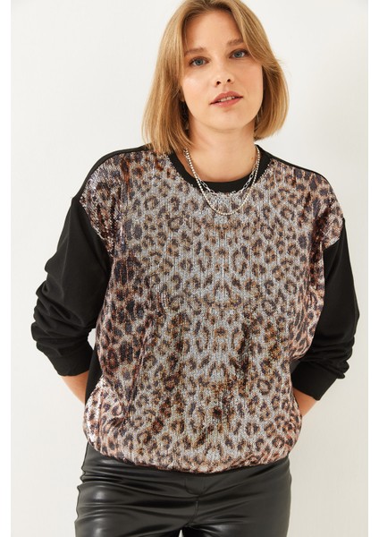 Kadın Pul Payetli Sweatshirt