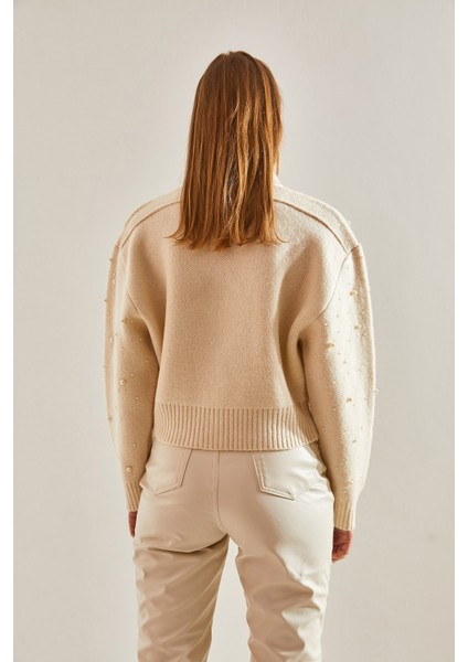 Kadın Inci Taş Işlemeli Triko Hırka fiyatları