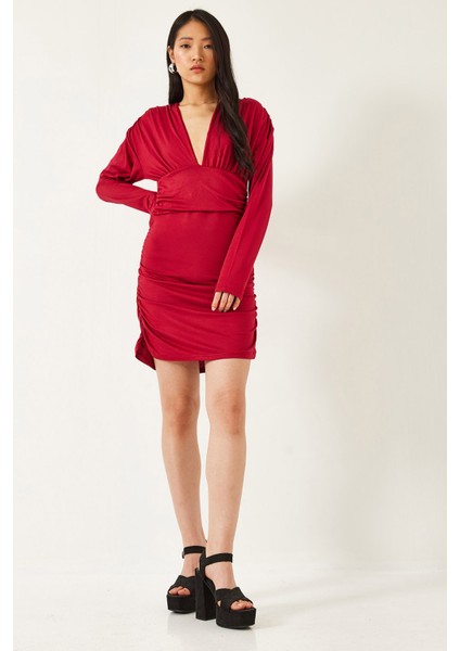 Kadın Yanları Büzgülü Elbise