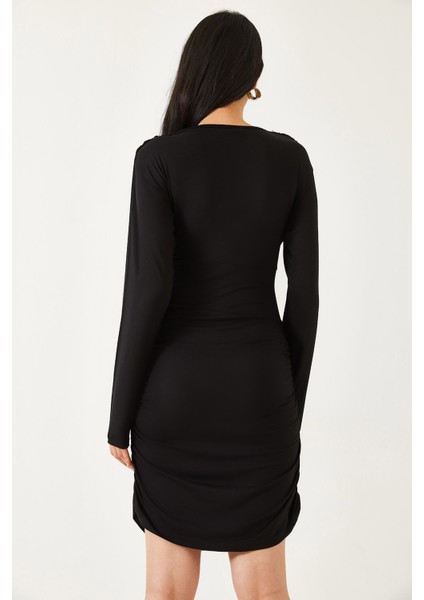 Kadın Yanları Büzgülü Elbise