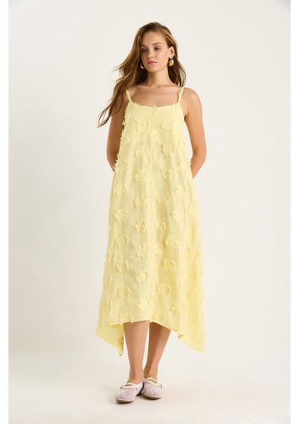 Kadın Püskül Detaylı Ince Askılı Keten Elbise fiyatları