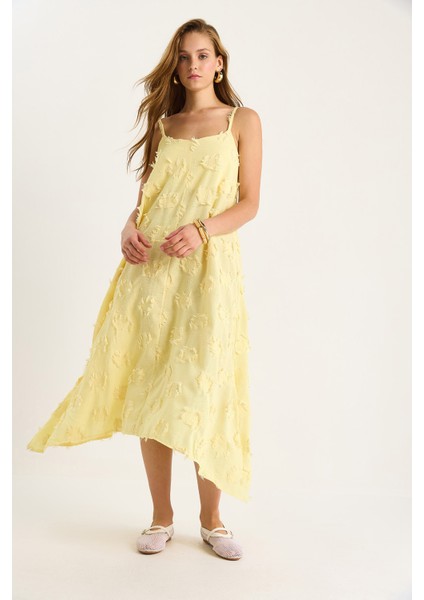 Kadın Püskül Detaylı Ince Askılı Keten Elbise fırsatları